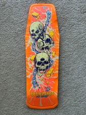 303 Tablas Max Sherman METAL MAGIC SKULLS Monopatín Naranja Neón Sumergido