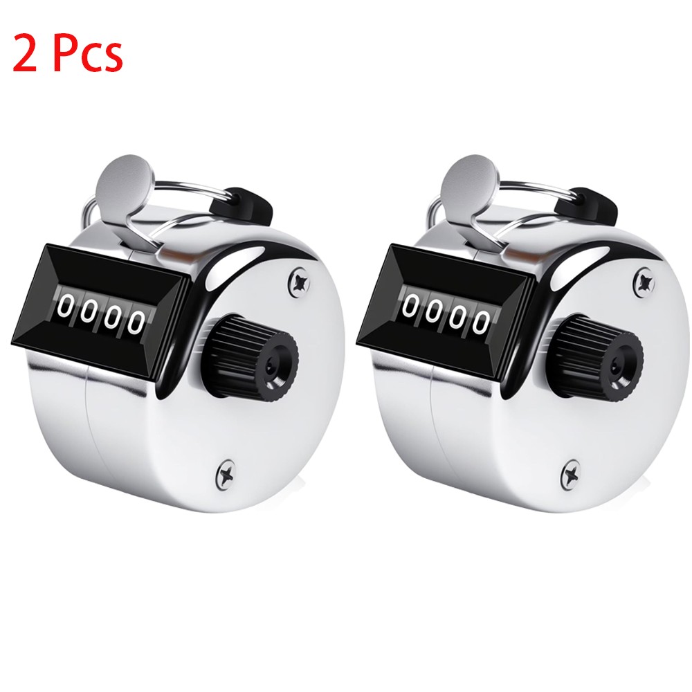 4-Digit-Number Dual Clicker Golf Hand Tally Counter Metal Handy Convenient x 2