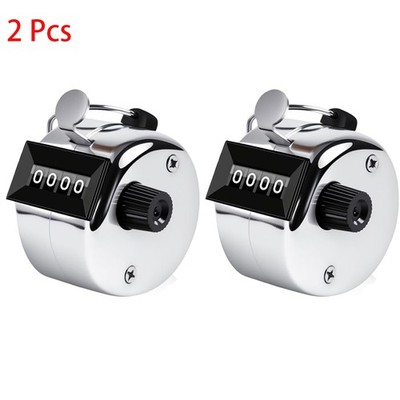 4-Digit-Number Dual Clicker Golf Hand Tally Counter Metal Handy Convenient x 2