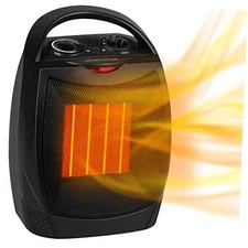 Portable Electric Space Heater, 1500W/750W Ceramic Heater with Black