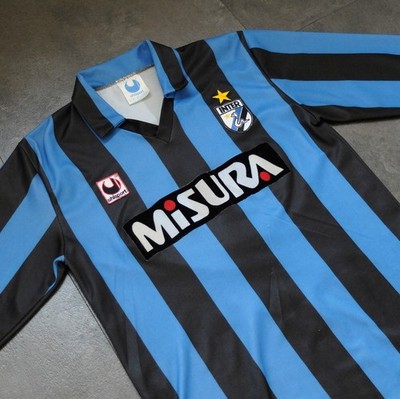 Inter Milan Vintage Uhlsport Long Sleeved Football Shirt 1988 1989 Misura Berti