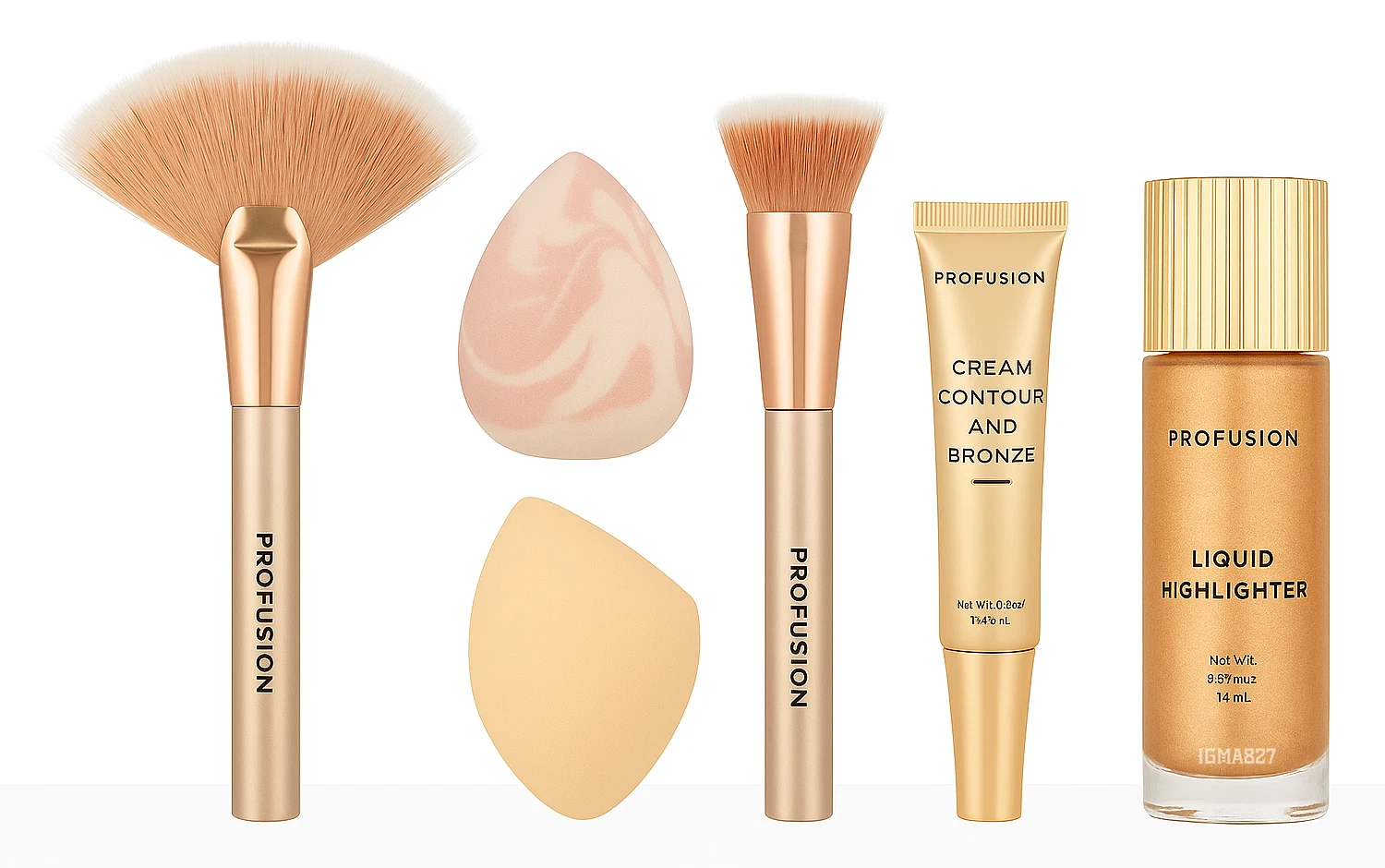 Profusion Glow Kit Contour & Highlight Makeup Gift Set with Brushes & Sponges