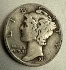 New Listing1937-S Mercury Dime . VG  Silver .