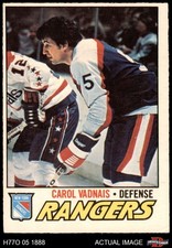 1977 O-Pee-Chee #154 Carol Vadnais Rangers-Hockey 5 - EX