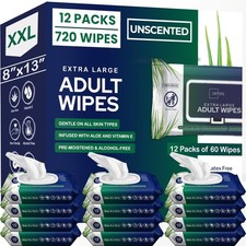 Adult Wipes For Elderly - 8"x13" Extra Large and Soft Wet Wipes for Adults Ba