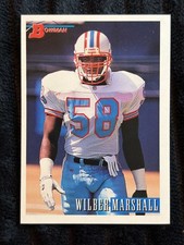 1993 Bowman Wilber Marshall #65 Houston Oilers Football Trading Card In Protecti
