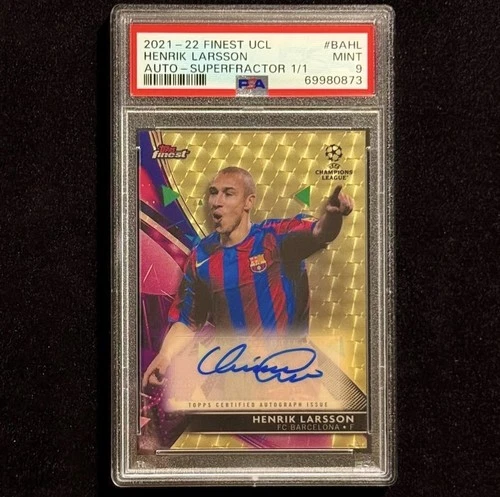 Henrik Larsson 1/1 SuperFractor Auto Topps Finest UCL 21/22 Barcelona Celtic