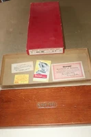 Starrett Micrometer Depth Gage No. 443-9RL, range 0"-9" EMPTY WOOD CASE w/ BOX