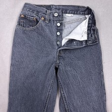 Vintage Levis 501 Jeans Womens 3 Black USA Made Faded High Rise 80s Denim Pants