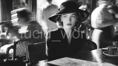 Digital Image Picture Wallpaper Background Desktop AI Art Women Vintage Cafe
