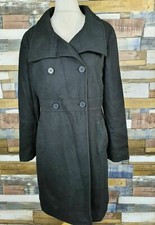 Old Navy Ladies Black Wool Blend Long Over Coat Size L