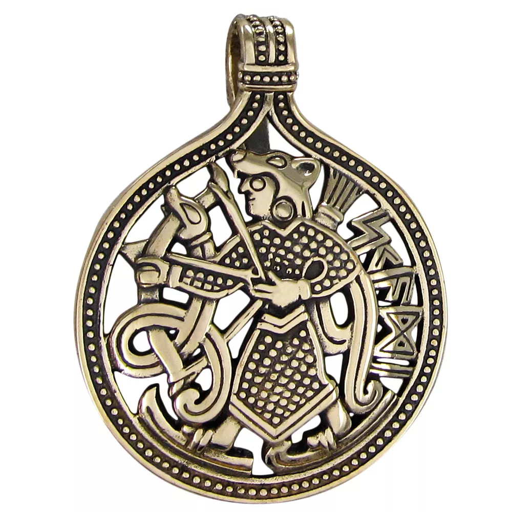 Bronze Skadi Norse Goddess of Winter Pendant Viking Pagan Jewelry Dryad Design