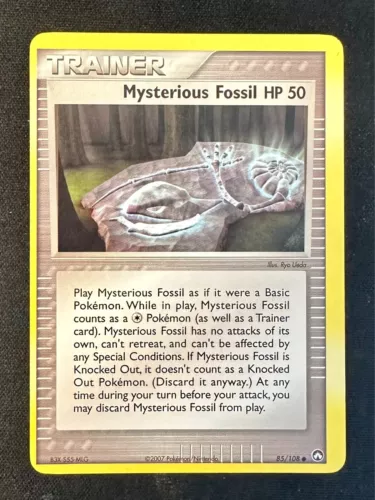 Mysterious Fossil 85/108 FACTORY MISCUT ERROR EX Power Keepers Pokemon Card- Vlp