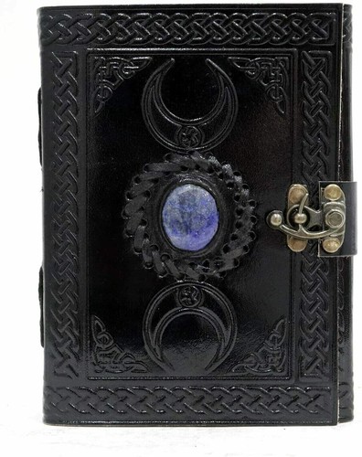 Handmade 3 Moon Black Lapiz Leather Journal 7 X 5 Notebook Writing Diary Unlined - Picture 3 of 6