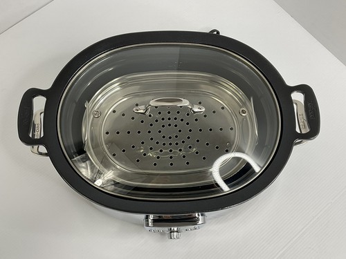 ALL-CLAD 7QT Slow Cooker w/ Gray Ceramic Insert SC04 ,Rice, Steam, Sear & Simmer - Picture 9 of 16