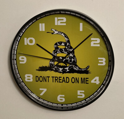 Gadsden Flag battery wall clock