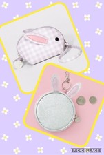 NWT Cat  Jack Girls Gingham Easter Bunny Crossbody Bag Purse  Ears Coin Set