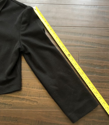 Vintage MICHELLE New York Girls Zip Up Cardigan Sweater Size 14 Black Y2K USA - Picture 4 of 8