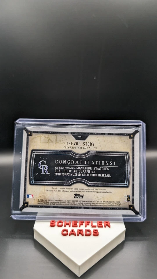 2018 Topps Museum Collection Trevor Story Dual Relic Autograph /50 Rockies - Image 2 of 2