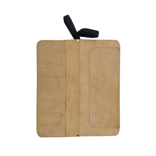 Leather Chisel & Tool Roll Split Suede 8 Pocket Storage Holder Carrier - Picture 3 of 8