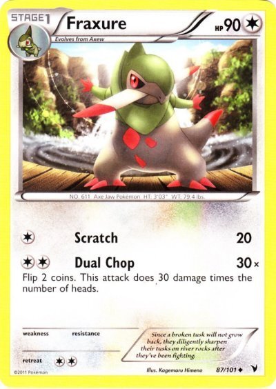 Pokemon - Fraxure - 87/101 - Uncommon - BW - Noble Victories - NM