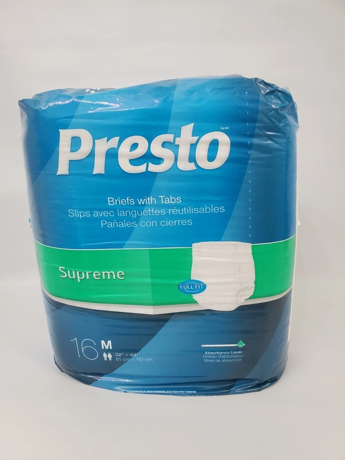 PRESTO Sous vêtements Adultes Supreme Classic   Taille : MOYEN Pack de 16 32