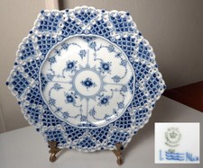 Royal Copenhagen BLUE FLUTED FULL LACE Pierced 8 3/8" Plate 636, 1st Qual, Mint