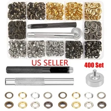 400 Set Grommet Kit Eyelet Leather Craft Fabric Canvas Hole Punch Tools 3/16inch