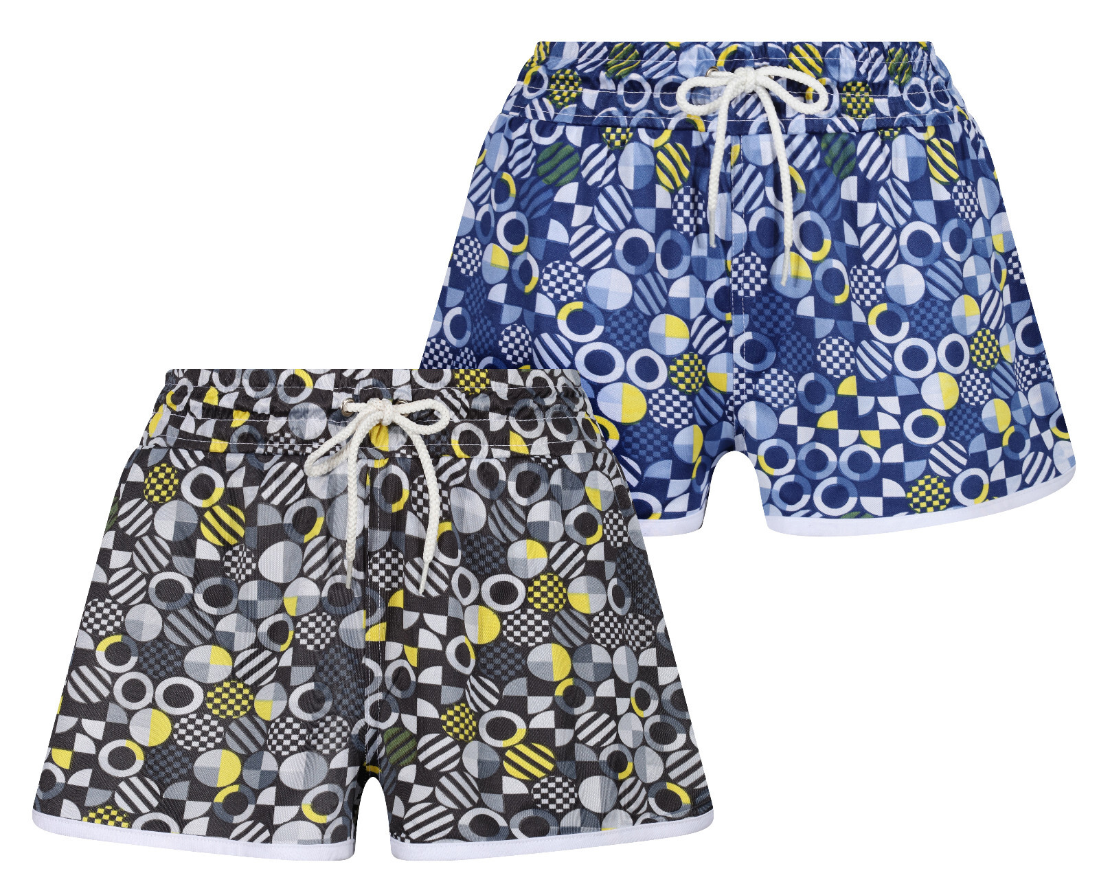 LADIES BEACH SHORTS 2 PACK PRINTED SUMMER WOMENS HOLIDAY SHORT UK SIZES