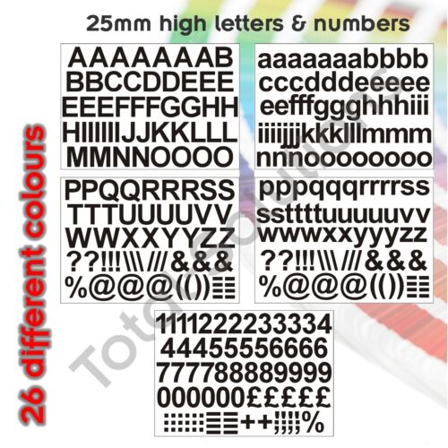 25 mm autocollant vinyle autocollant lettres / chiffres - majuscule ou minuscule - Photo 1/5