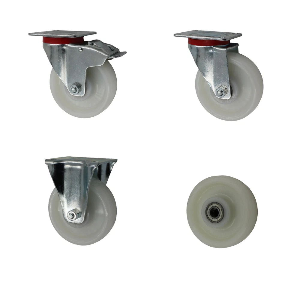 Schwerlastrollen Polyamidrad Platte 80 100 125 150 200 Lenkrolle Rolle weiß