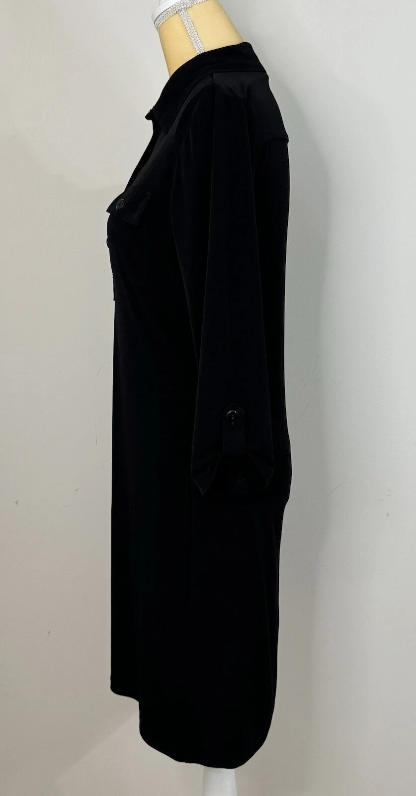 VETEMENTS Abito Saint Tropez West in maglia di maglia taglia 8 nero manica a 3 4