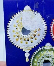 York Crafts MIRRORED REFLECTIONS White Sequin Bead Vtg Christmas Ornament Kit