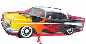 50s Theme Car Foil Helium Balloon Rock N Roll Birthday Disco