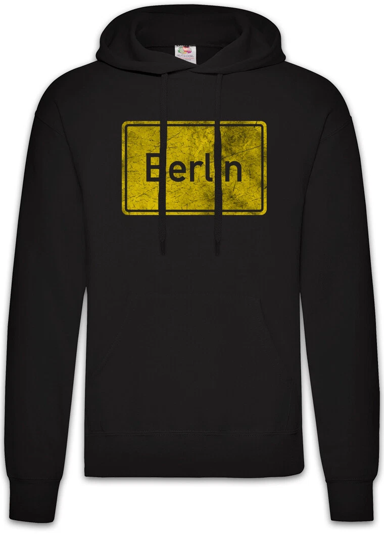 Berlin Road Sign Hoodie Pullover Stadt Fun Ortsschild Deutschland Germany City