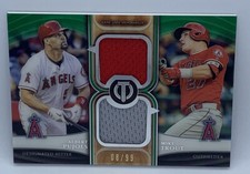 2018 Topps Tribute Mike Trout Albert Pujols Dual Relic Green 8/99