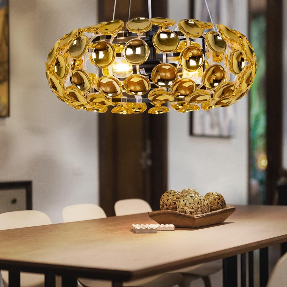 Hängeleuchte Kronleuchter Deckenlampe Wohnzimmerlampe Gold-Design  