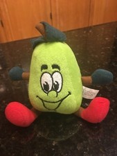 USA GREEN PEAR FRUIT PLUSH STUFFED ANIMAL 7"