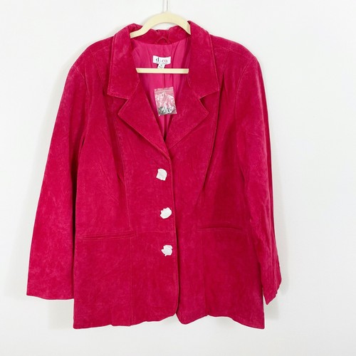 Smooth Pink Suede Leather Jacket Size 