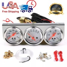 2'' 52mm Oil Pressure Water Temp Volt Meter Triple Gauge Mechanical Chrome Set