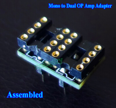 Gold-plated DIP8 Mono To Dual OP Amp Adapter Converter Socket AD797 AD847 OPA627