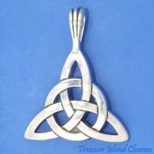 Celtic Circle of Life Triquetra Trinity Knot 925 Solid Sterling Silver Pendant