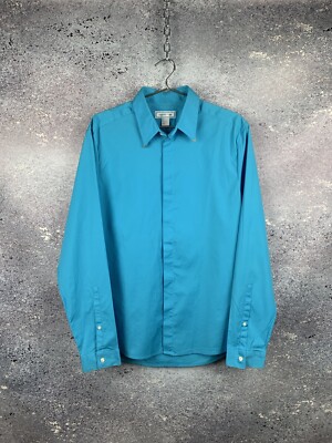 VERSACE x H M BLUE MEN S SHIRT BUTTON UP SIZE L
