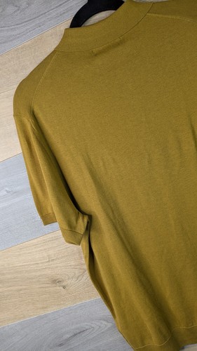 Marks And Spencer Autograph Polo Shirt Silk Blend Mens Size L Mustard Soft M&S - Picture 11 of 13