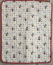 Vintage Disney Babies Mickey Mouse Minnie Baby Crib Blanket Dundee Primary 40x34