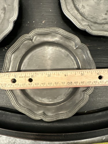 Cuenco con patas de peltre Colonial Casting Company 6 piezas 3 platos pequeños 2 cucharones - Imagen 11 de 12