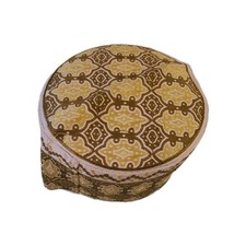 Omani African Yemeni ISLAMIC Kufi Hat brown-White size 56