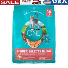 Dry Cat Food Salmon Flavor High Protein Natural Nutrition Healthy Skin 16lb Bag 2.70 per gallon