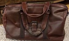 Wilsons Leather Vintage Brown Duffle Travel Bag Suitcase Carry On Overnight 1980