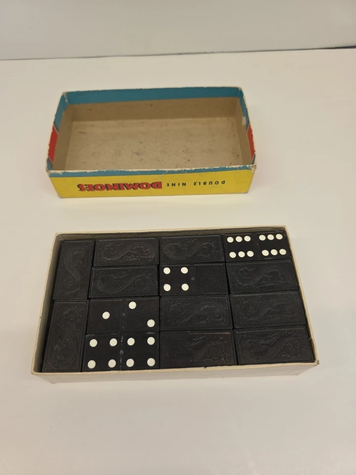 Dominoes Vintage Set Selchow & Righter Set Of 56 Dominoes - Image 2 of 4